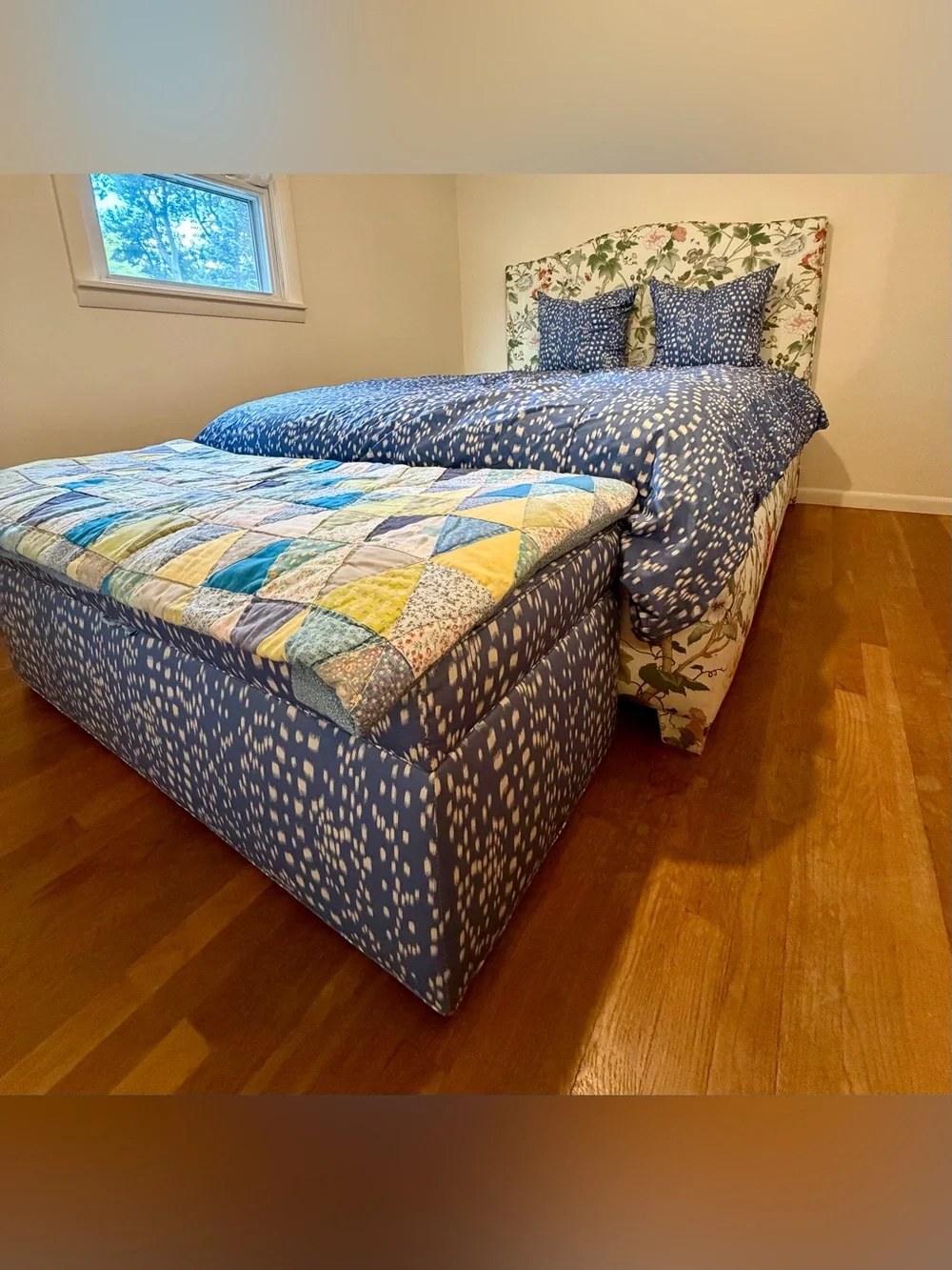 Brunschwig & Fils Les Touches Reverse in Blue Duvet Cover Queen